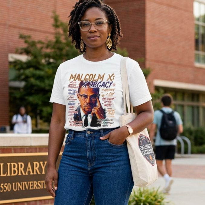 Malcolm X Legacy Tee | Black History Activist T-Shirt | Freedom and Justice Graphic Shirt