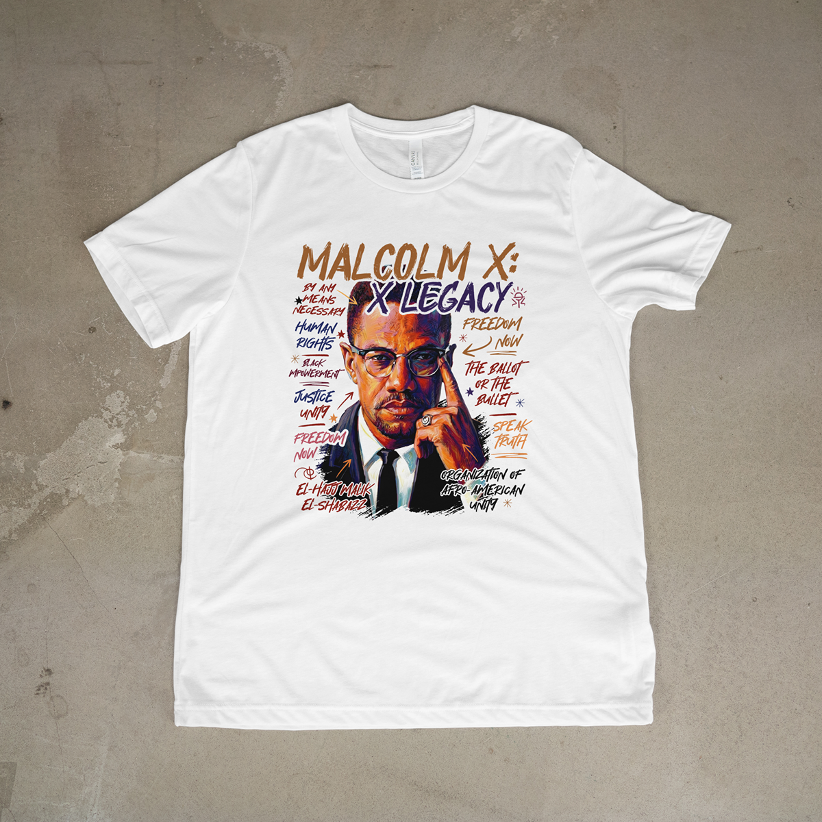 Malcolm X Legacy Tee | Black History Activist T-Shirt | Freedom and Justice Graphic Shirt