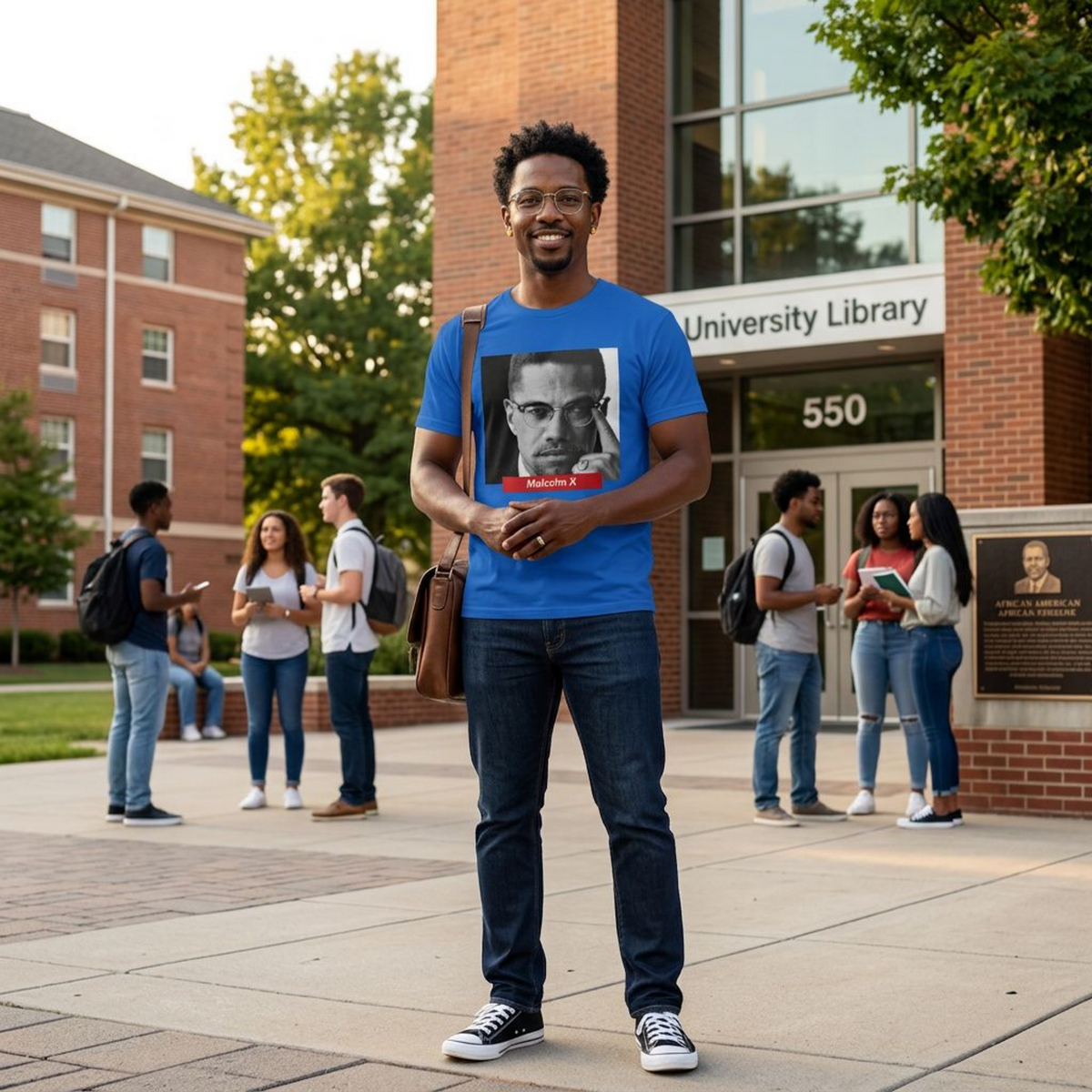 Malcolm X Tribute Tee | Black History Activist T-Shirt | Freedom and Justice Graphic Shirt - 550strong