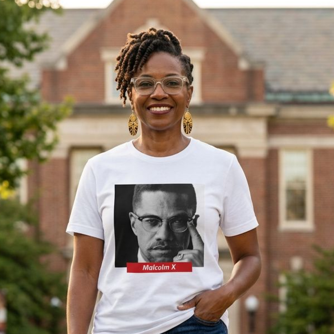 Malcolm X Tribute Tee | Black History Activist T-Shirt | Freedom and Justice Graphic Shirt - 550strong