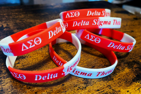 Delta Sigma Theta Silicone Bracelet - Red - 550strong