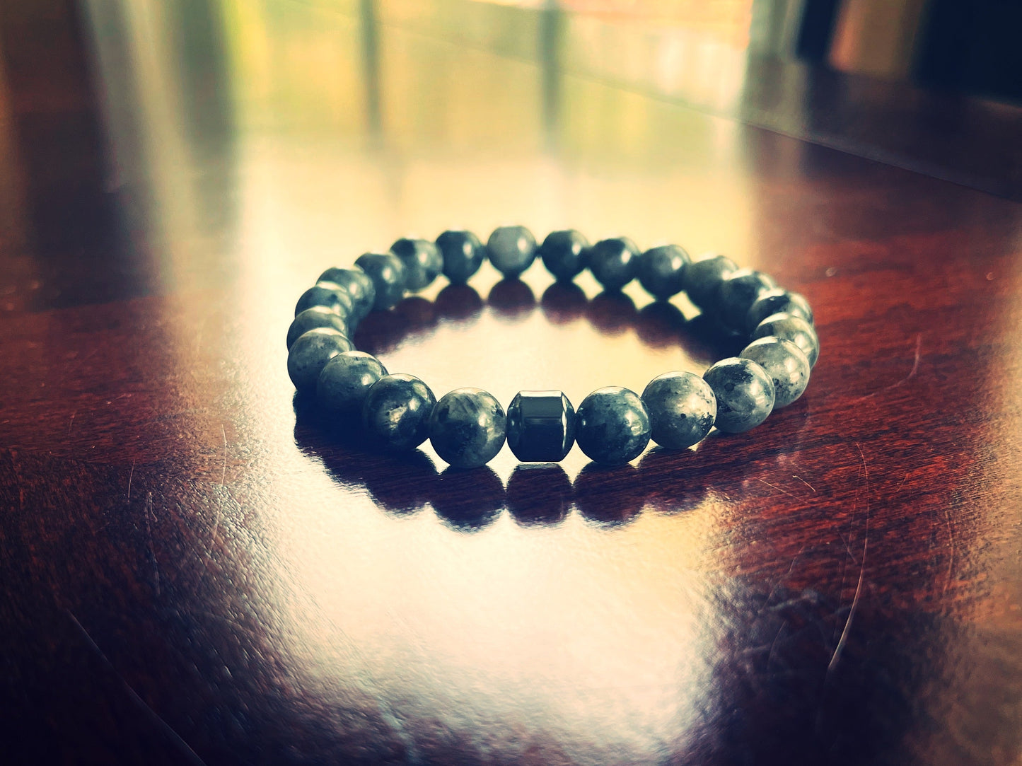 Natural Stone Beaded Bracelets with Hematite | Natural Stone Beaded Bracelet - 8mm; 19-19.5 cm - 550strong