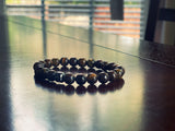 Natural Stone Beaded Bracelets with Hematite | Natural Stone Beaded Bracelet - 8mm; 19-19.5 cm