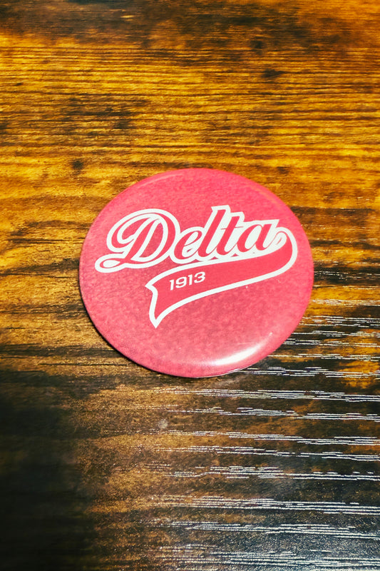 Delta Sigma Theta Button - Delta Swoosh - 2.25" - 550strong