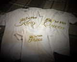 Family - King,Queen,Princess or Prince T-Shirt - White w/ Gold Graphics - 550strong