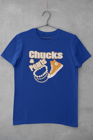 Chucks and Pearls Kamala Harris Shirt - Blue & Gold Edition
