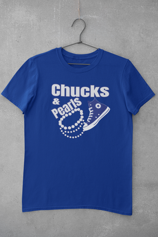 Chucks and Pearls Kamala Harris Shirt - Blue Edition