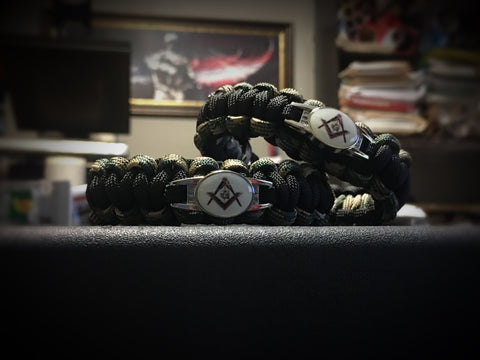 Paracord - Masonic Bracelet (Black and Camo) II - 550strong