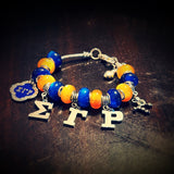 Sigma Gamma Rho Charm Greek Letter Beaded Bracelet | 10mm - 550strong