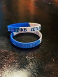 Zeta Phi Beta Wristband - Zeta Phi Beta Bracelet - Zeta Phi Beta Rubber / Soft PVC Bracelet - 550strong